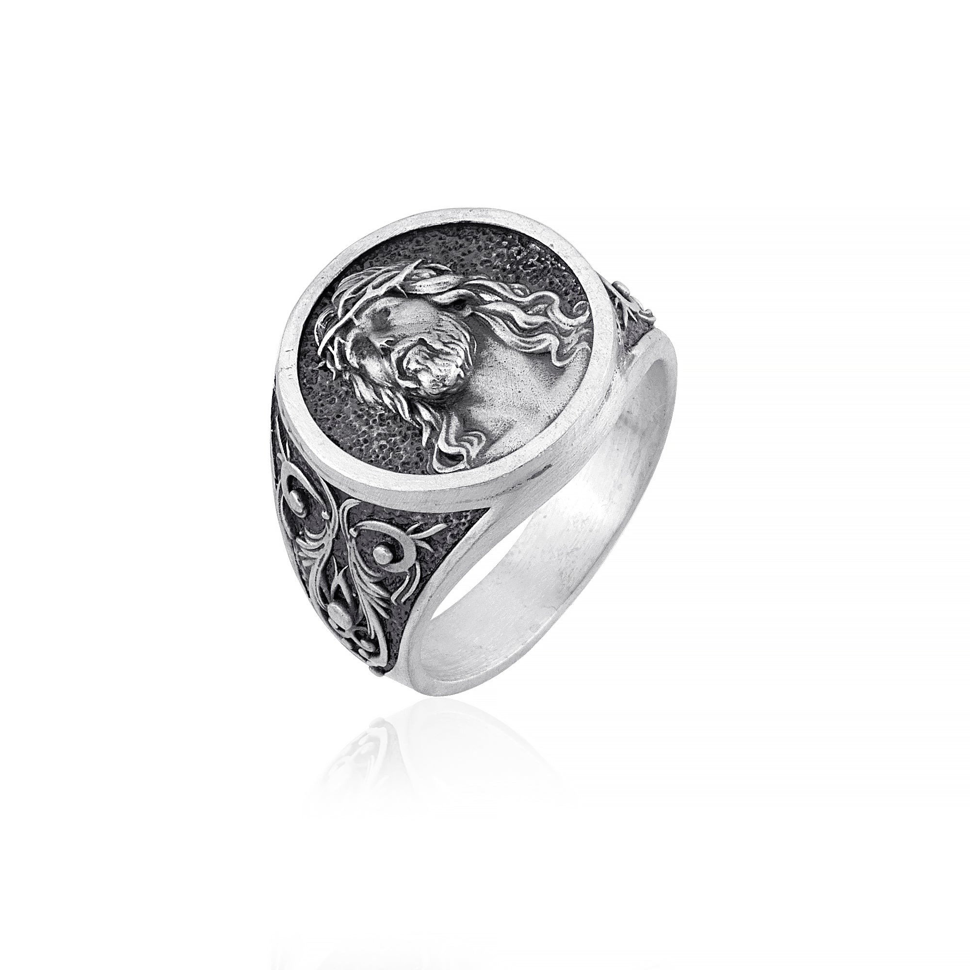 Jesus Christ Silver Ring, Saint Joseph Ring, Silver Religious Ring, Mens Religious Christian Jewelry, Savior Jesus Signet Ring, 2024 Jesus Christ