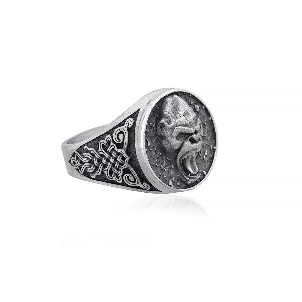 handmade and sterling silver Gorilla Ring