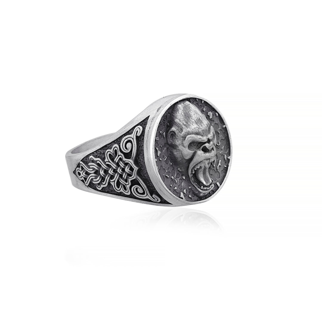 handmade and sterling silver Gorilla Ring