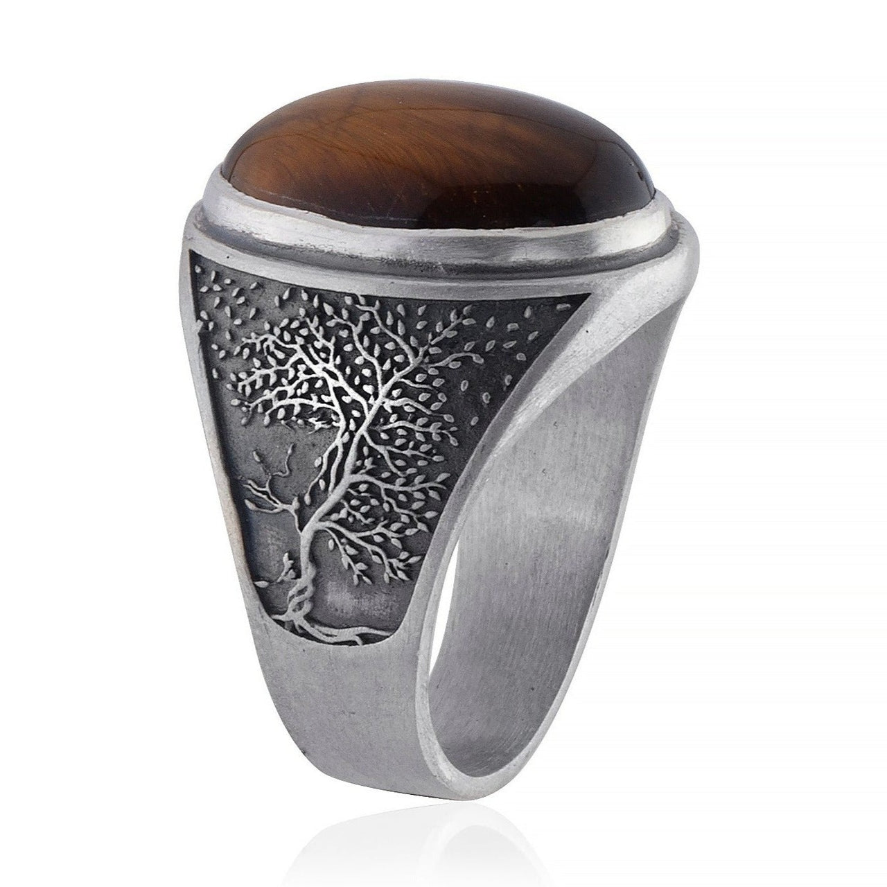 Tree Of Life Tiger Eye Ring