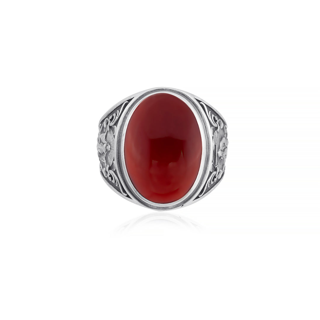 handmade sterling silver Azrael Carnelian Ring