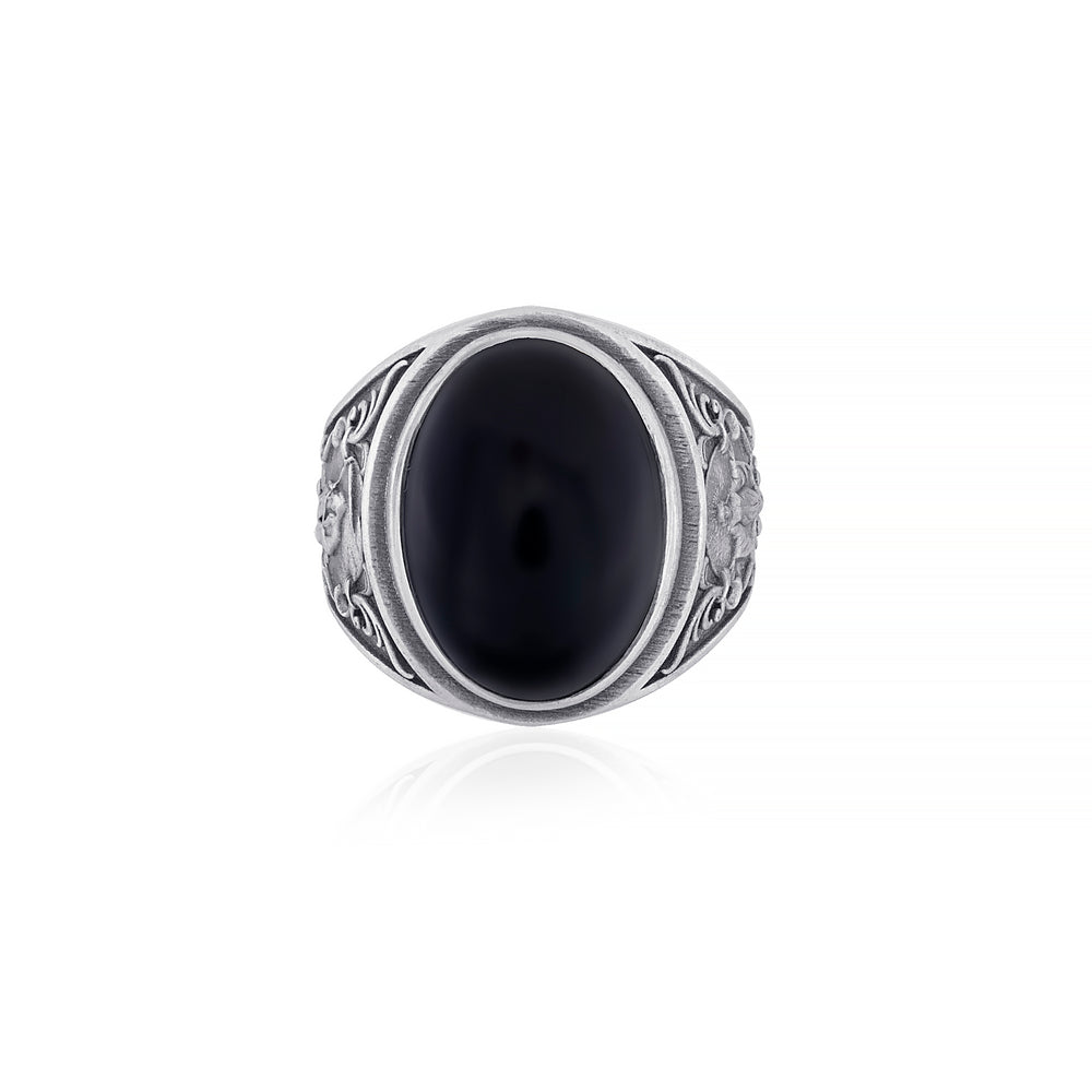 handmade sterling silver Azrael Onyx Ring