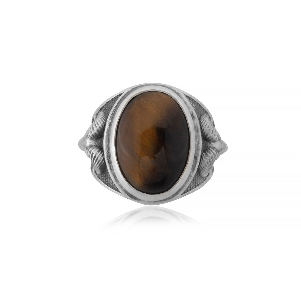 handmade sterling silver Aries Tiger Eye Gemstone Ring