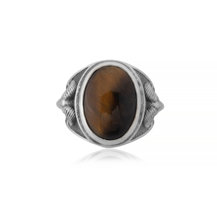 handmade sterling silver Aries Tiger Eye Gemstone Ring