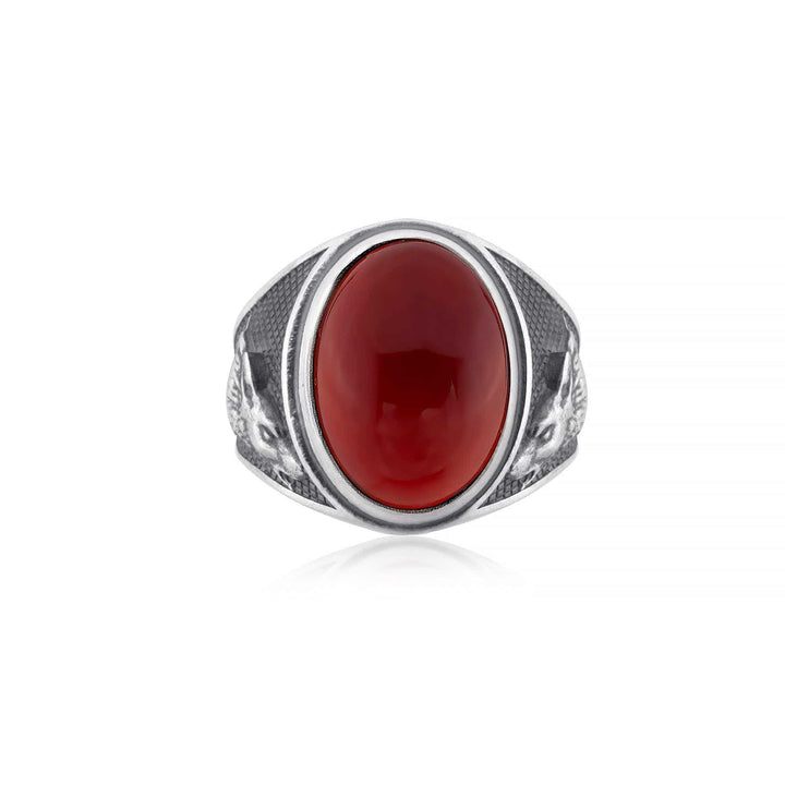 Wolf Carnelian Gemstone Ring