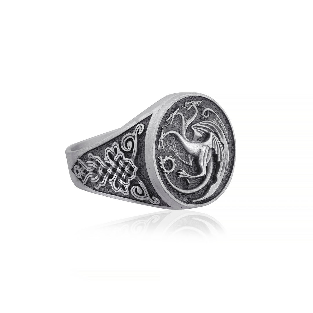 handmade sterling silver Targaryen Dragon Ring