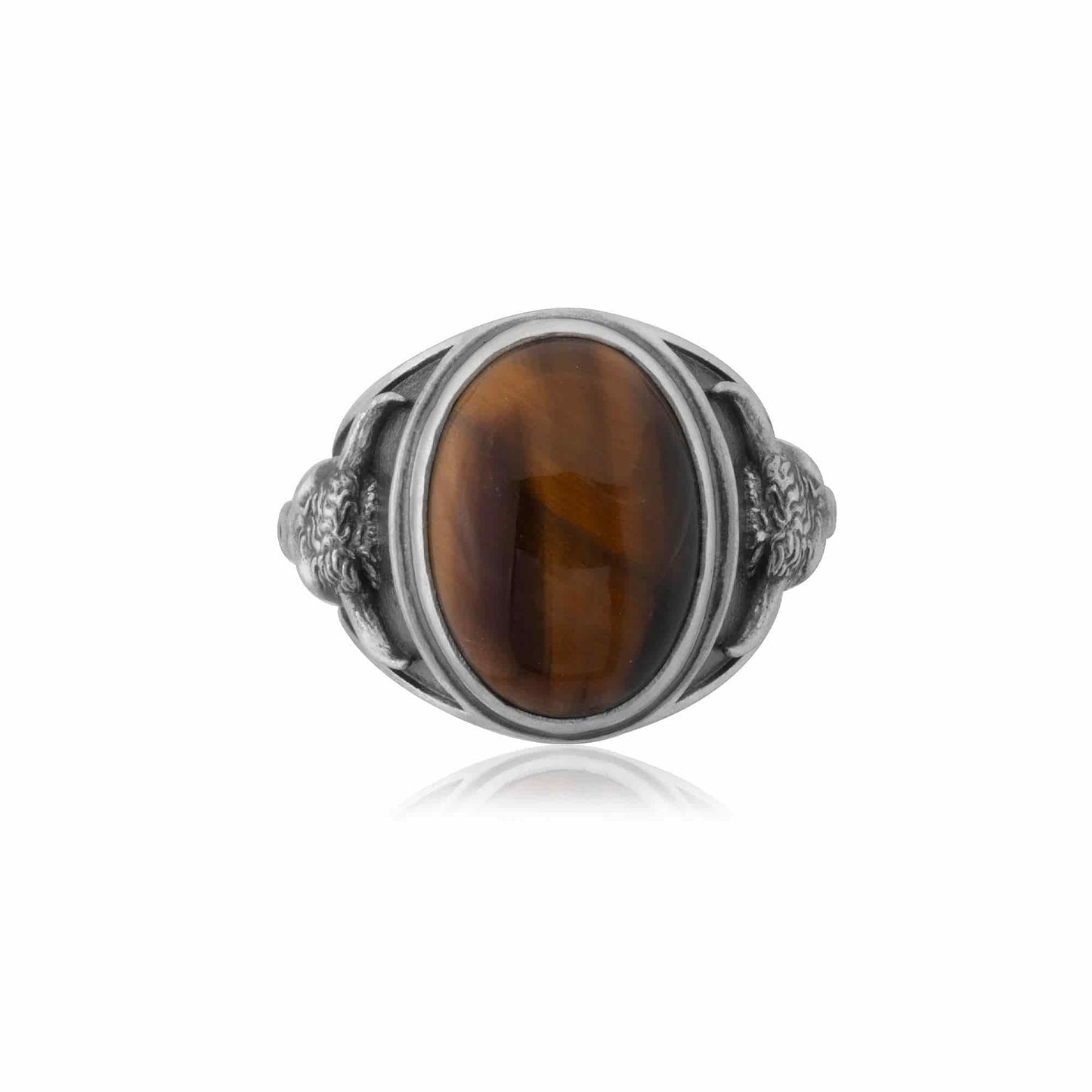 Taurus Bull Tiger Eye Gemstone Ring