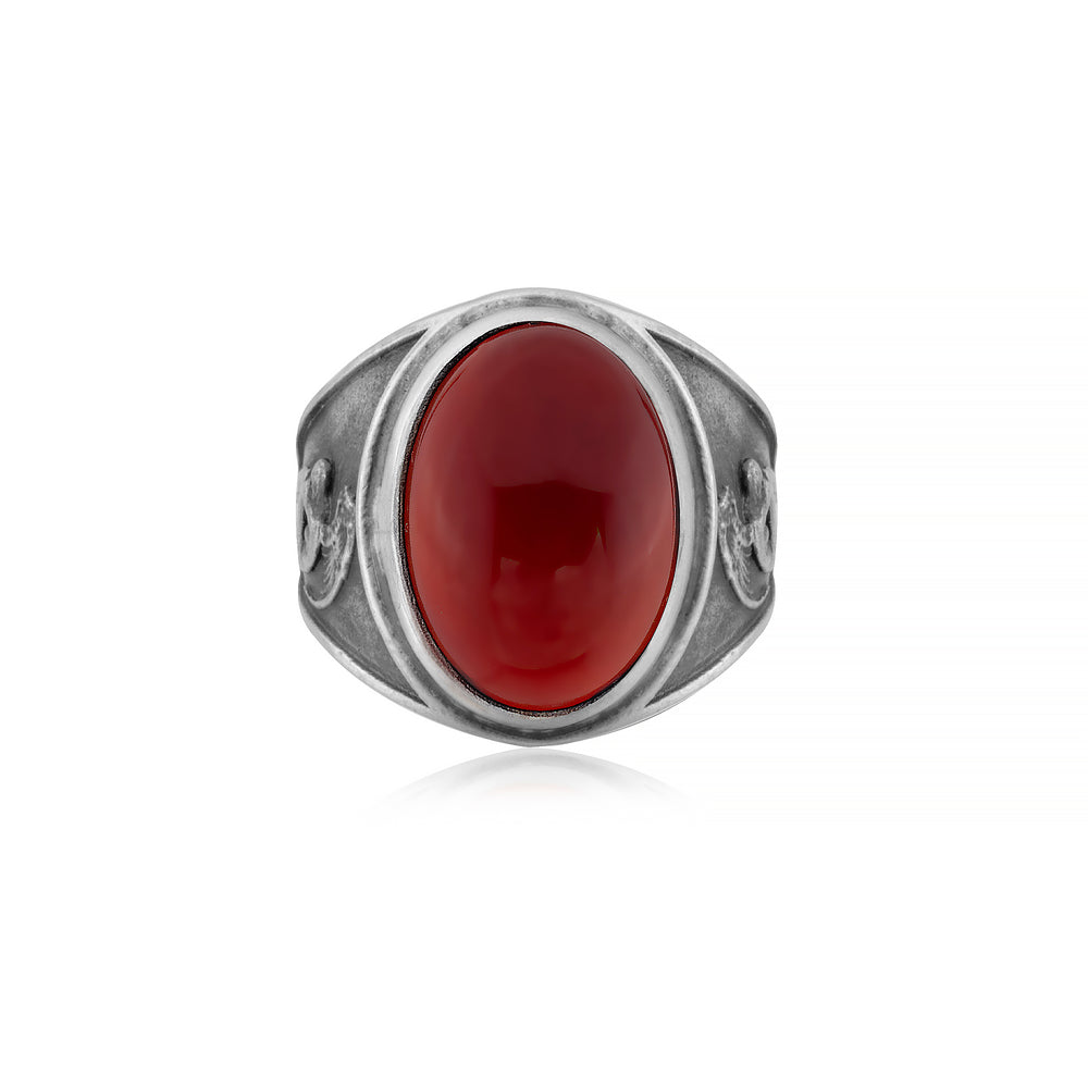 handmade sterling silver Angel Carnelian Gemstone Ring