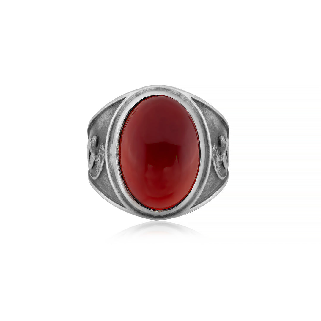 handmade sterling silver Angel Carnelian Gemstone Ring