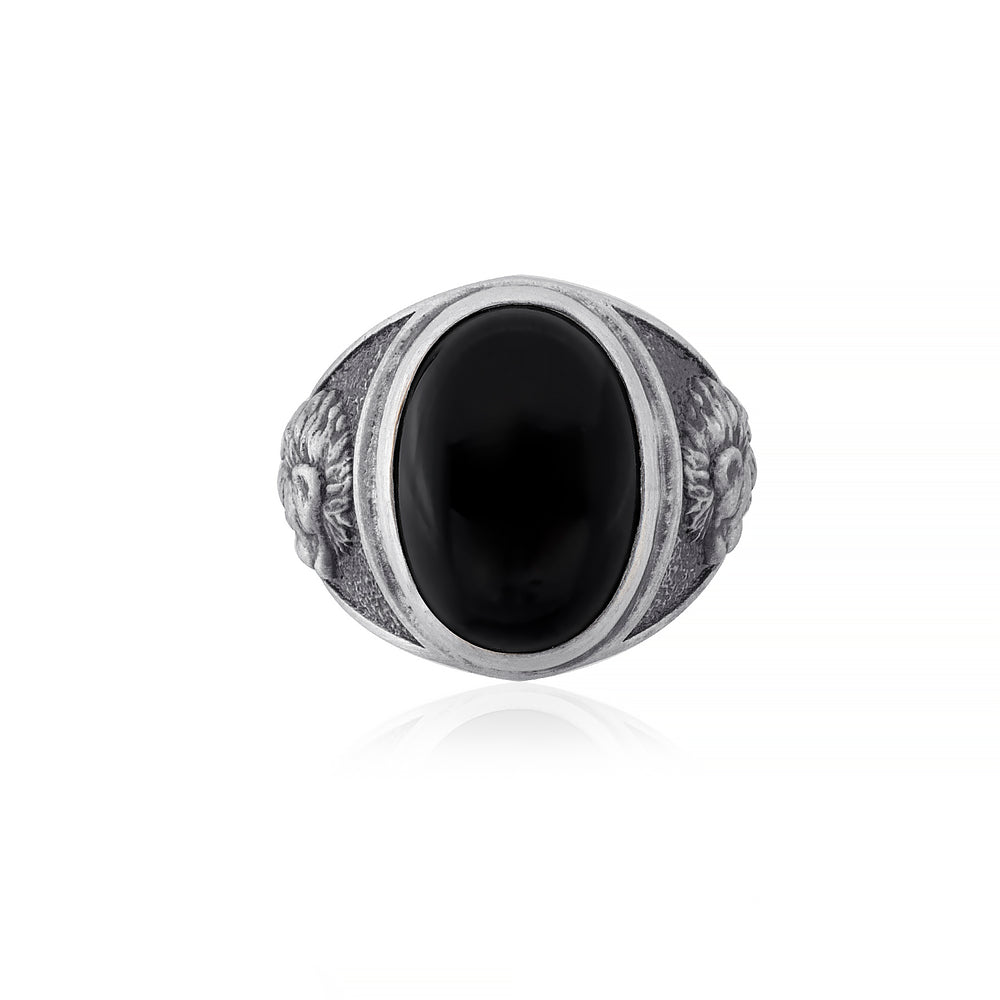 sterling silver Lion Onyx Gemstone Ring