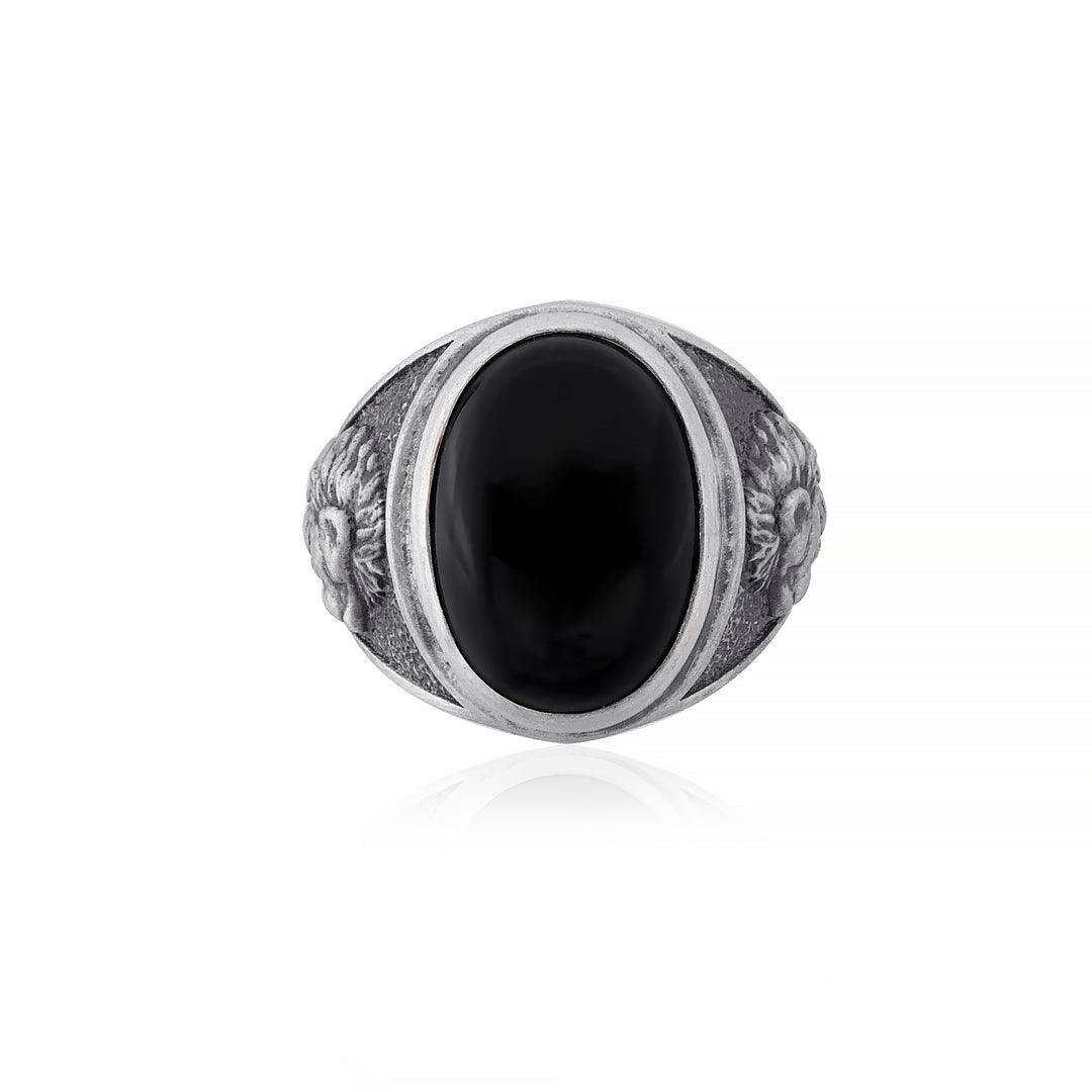 sterling silver Lion Onyx Gemstone Ring