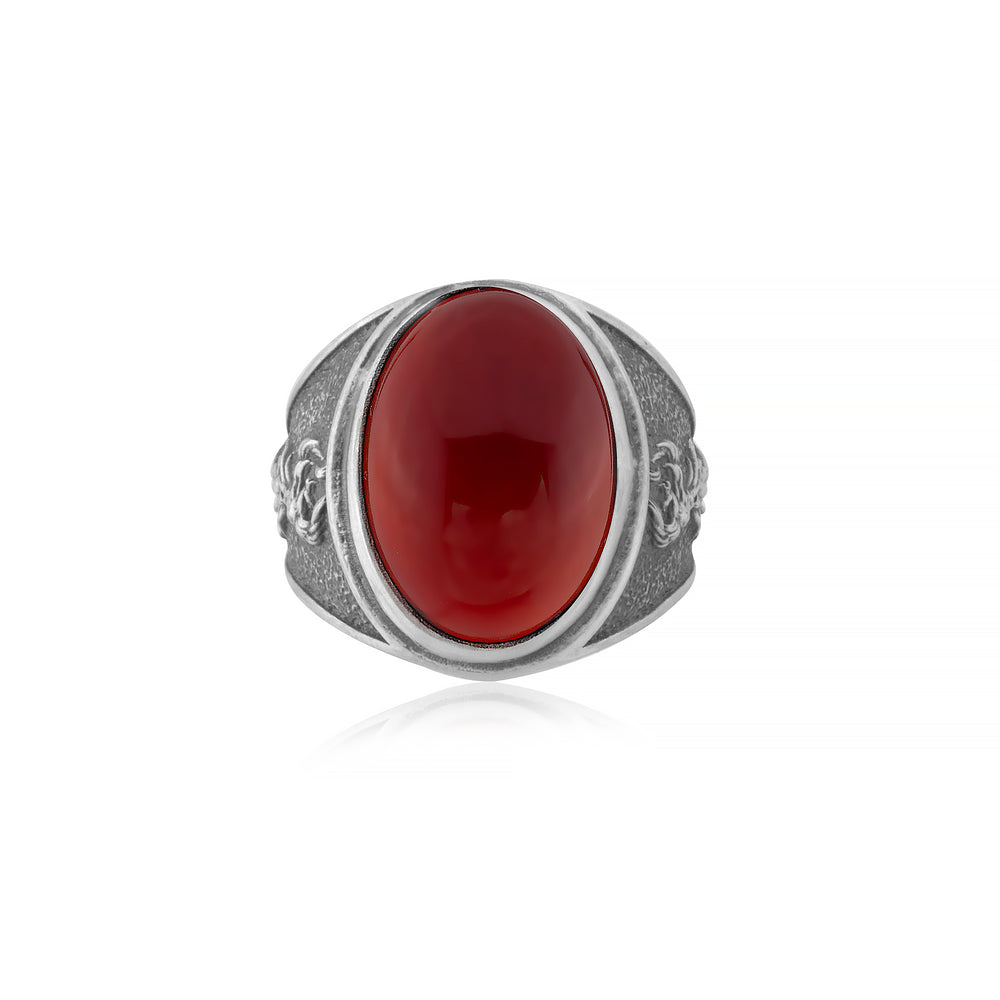 handmade sterling silver Phoenix Carnelian Gemstone Ring