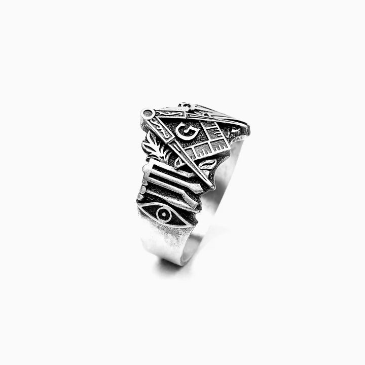 handmade sterling silver Master Mason Ring