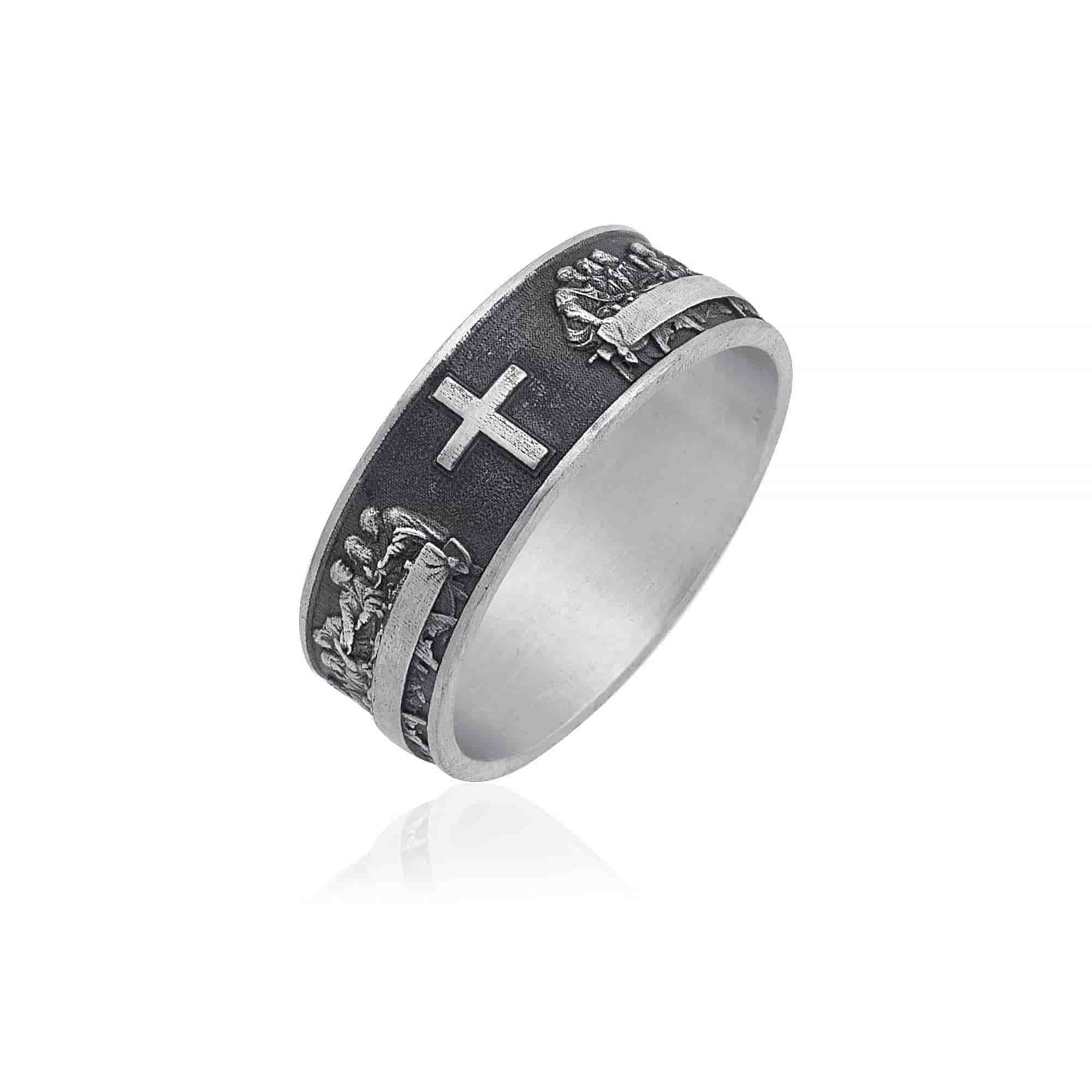 【HYERES LOR】24FW★ Triple Silver Cutout Ring Amazon.com: CoutureJewelers Sterling Silver Cross Cutout