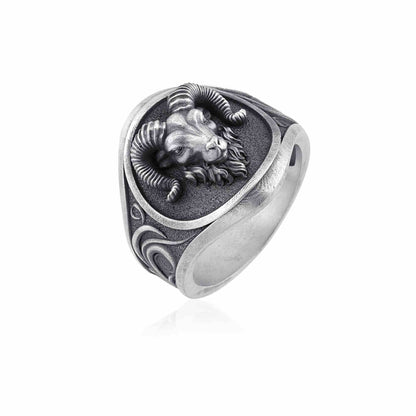 Aries Head Ring