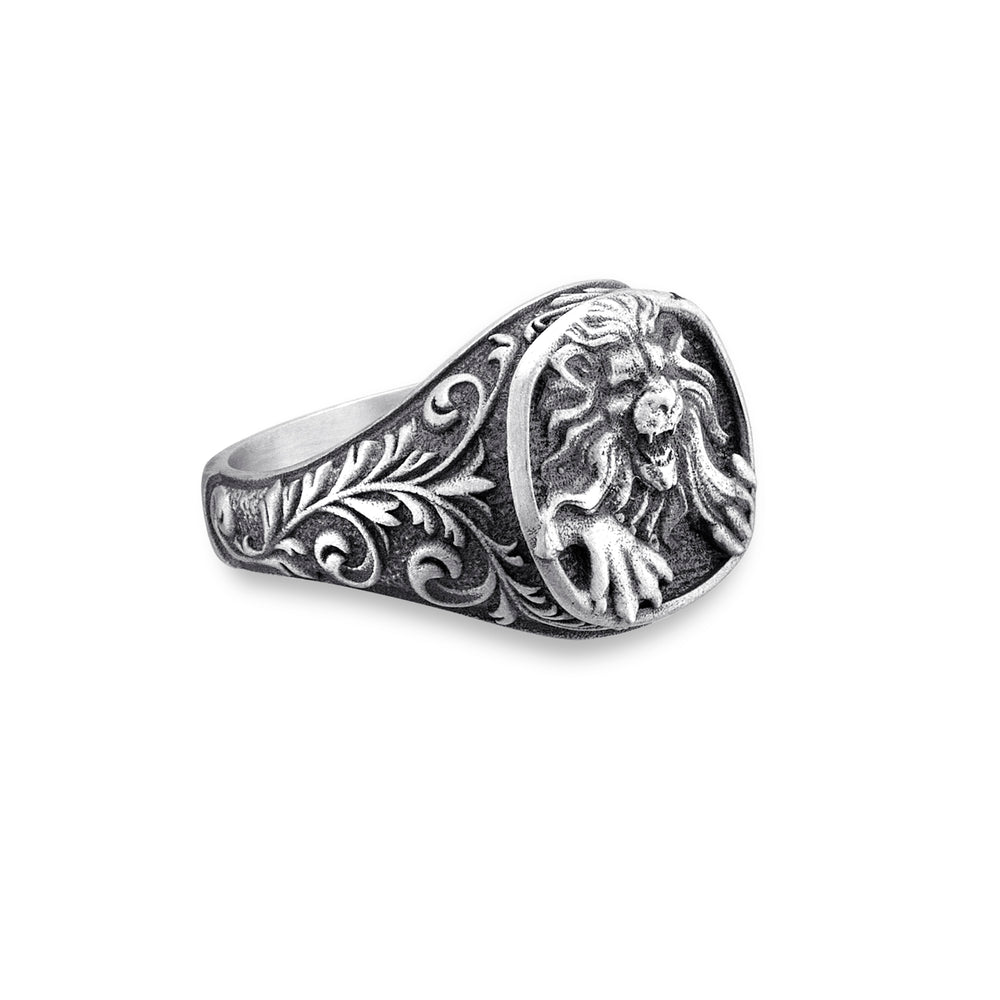 Silver Regal Roar Lion Ring