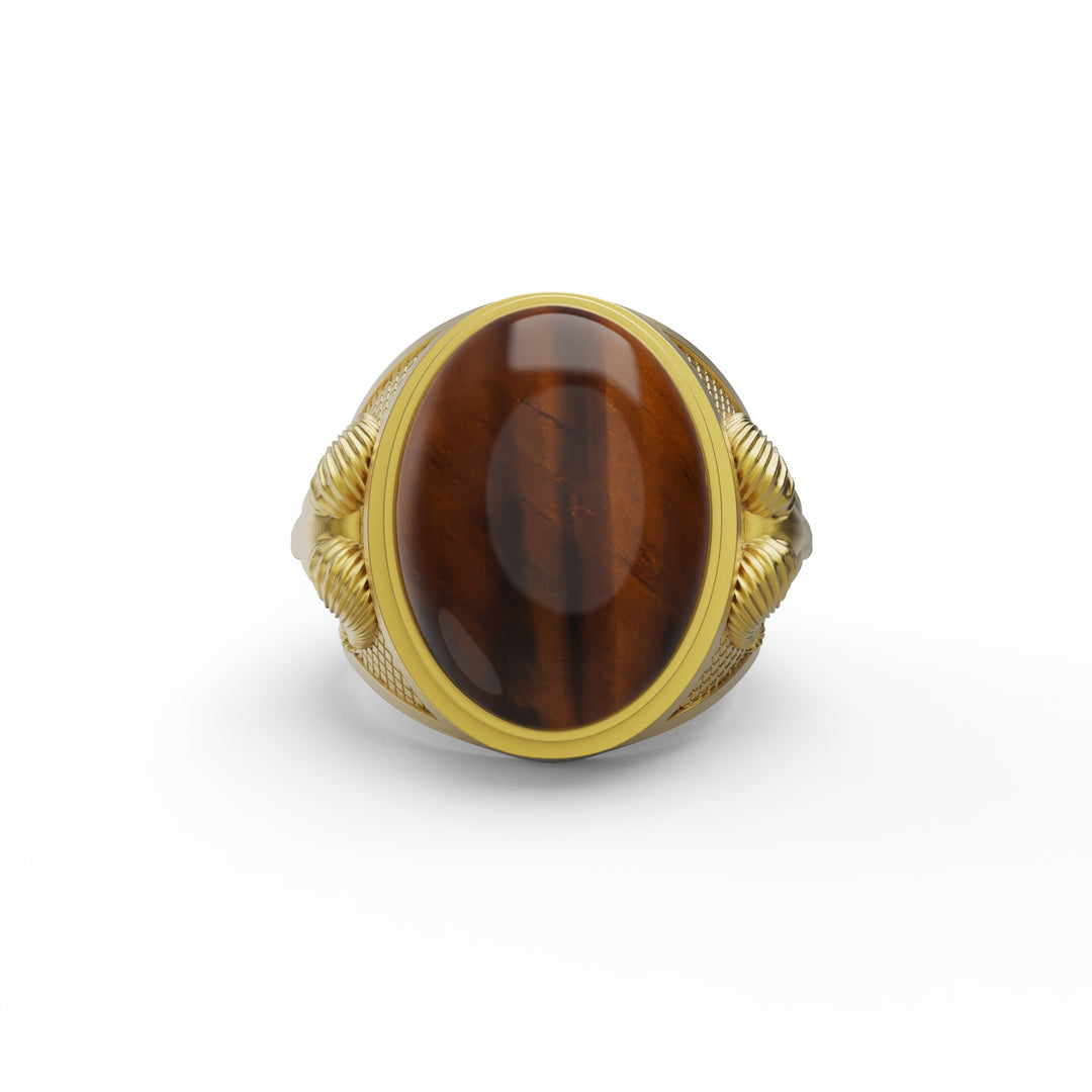 Aries Tiger Eye Gemstone Ring