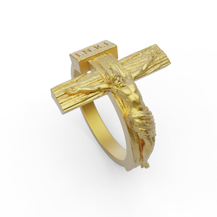 Jesus Cross Thin Ring