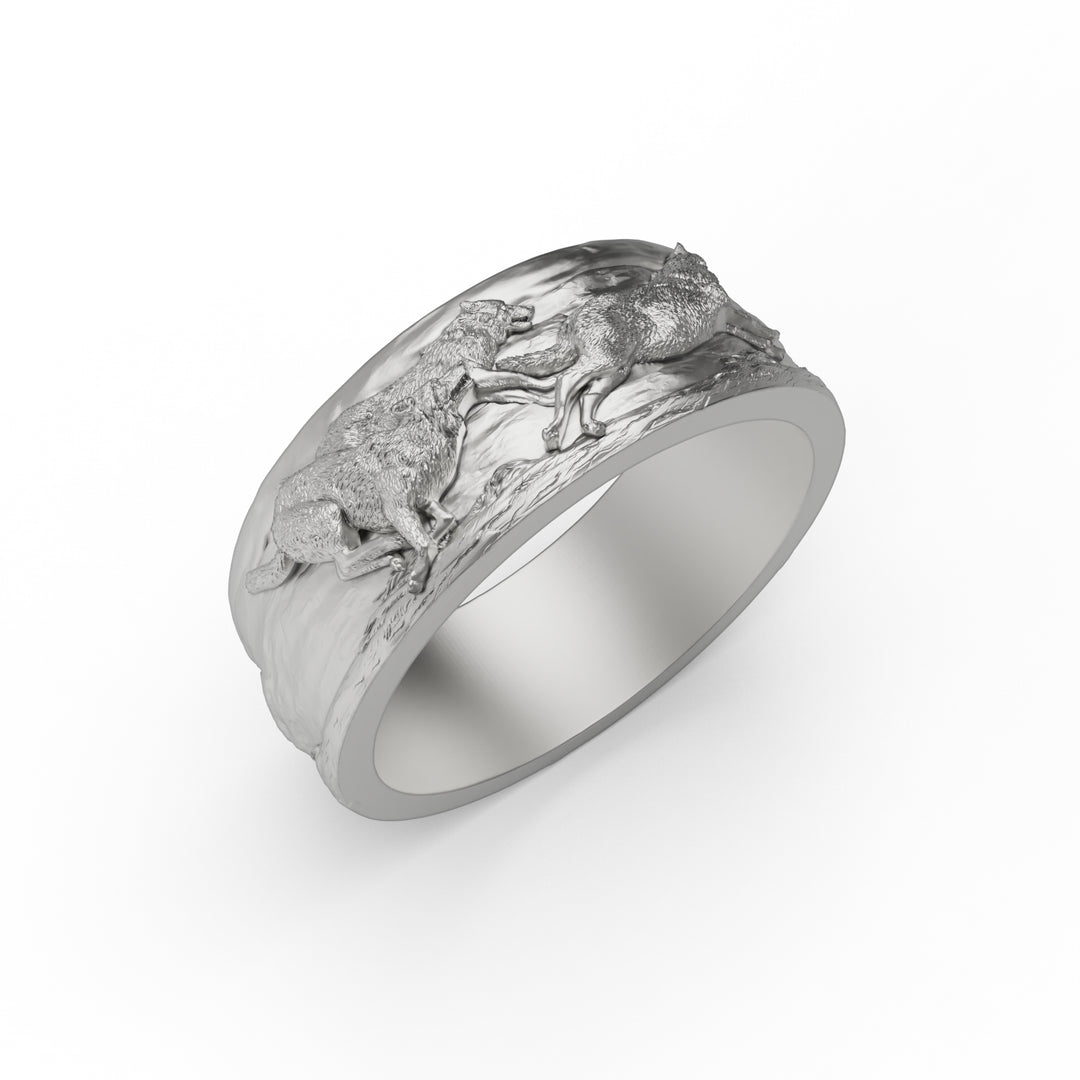 Wolf Family Band Ring