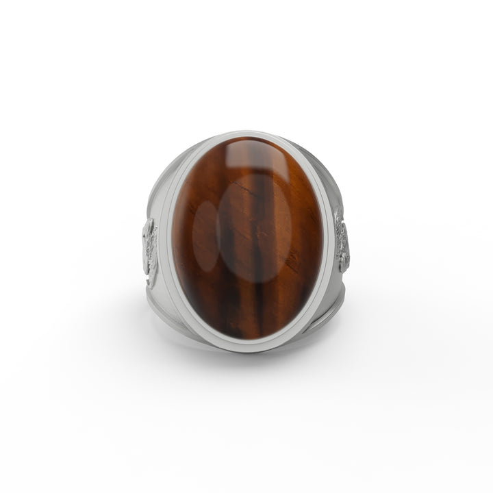 Angel Tiger Eye Gemstone Ring