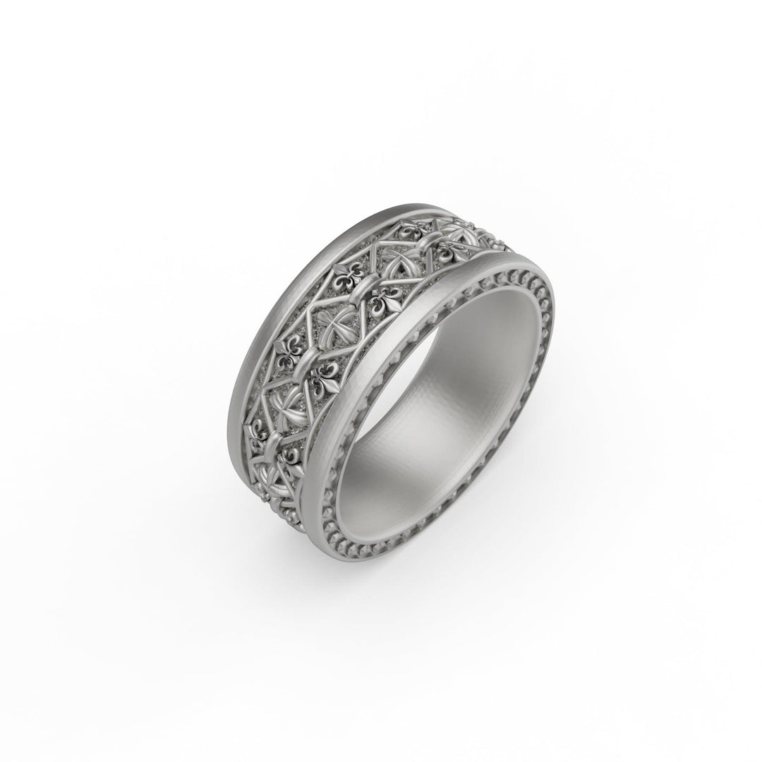 Fleur De Lis Band Ring