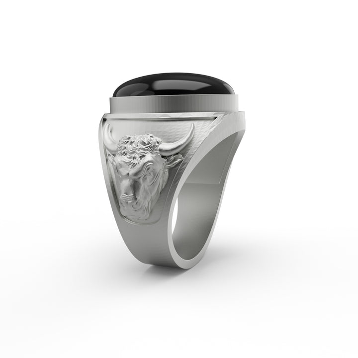 Taurus Bull Onyx Gemstone Ring