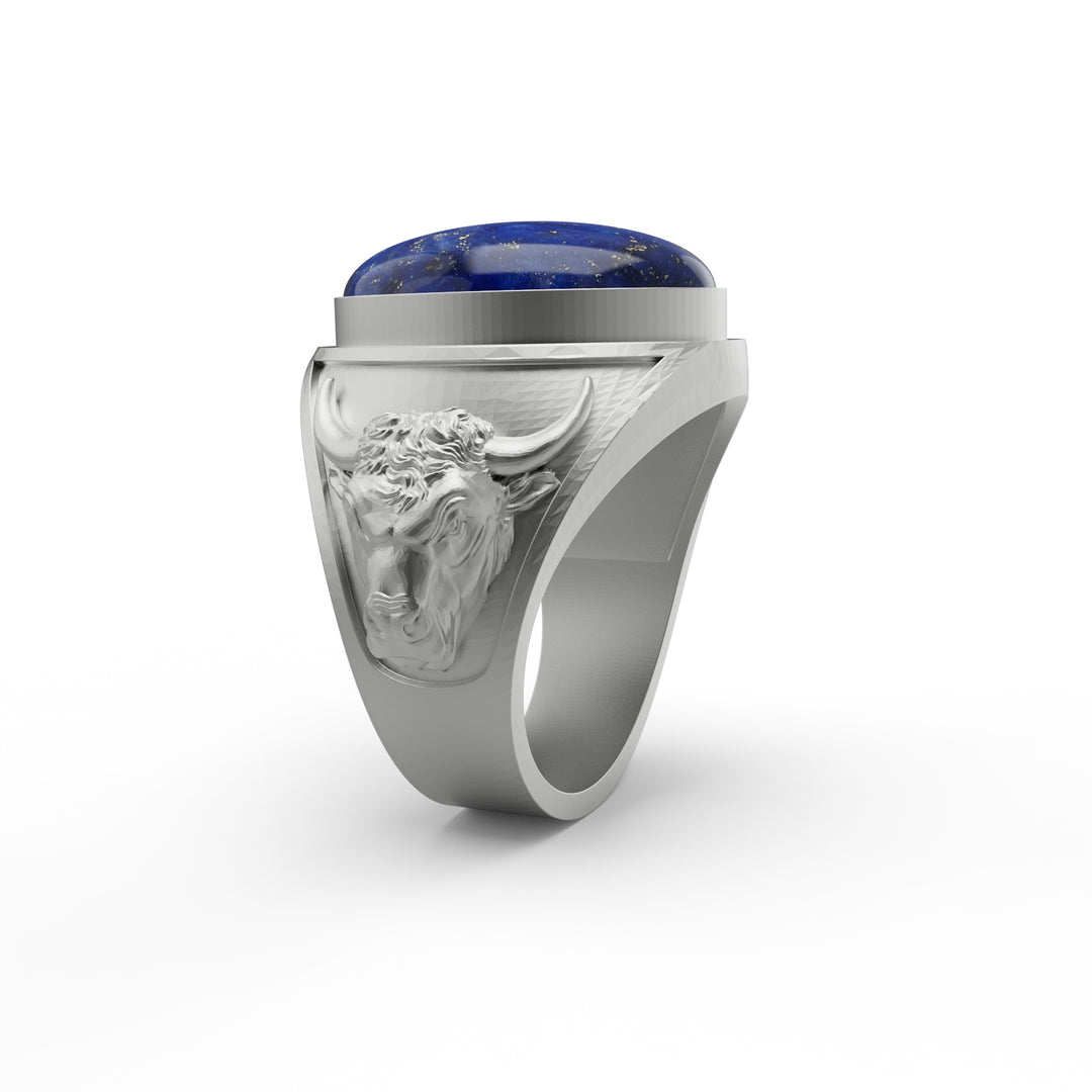 Taurus Bull Lapis Gemstone Ring