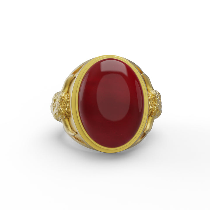 Taurus Bull Carnelian Gemstone Ring