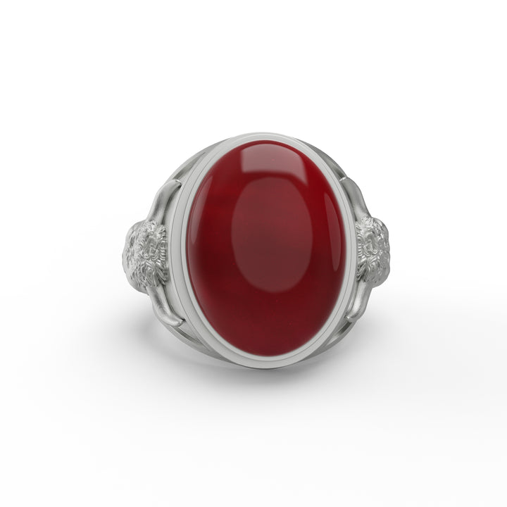 Taurus Bull Carnelian Gemstone Ring