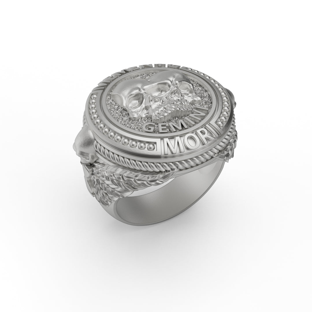 Gemini Zodiac Skull Ring