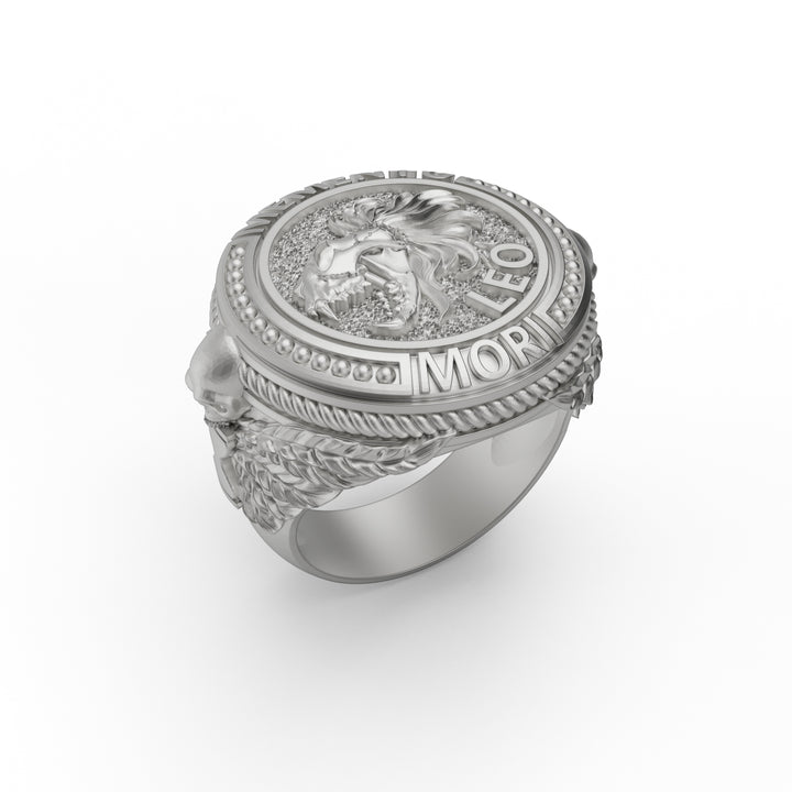 Leo Zodiac Skull Ring