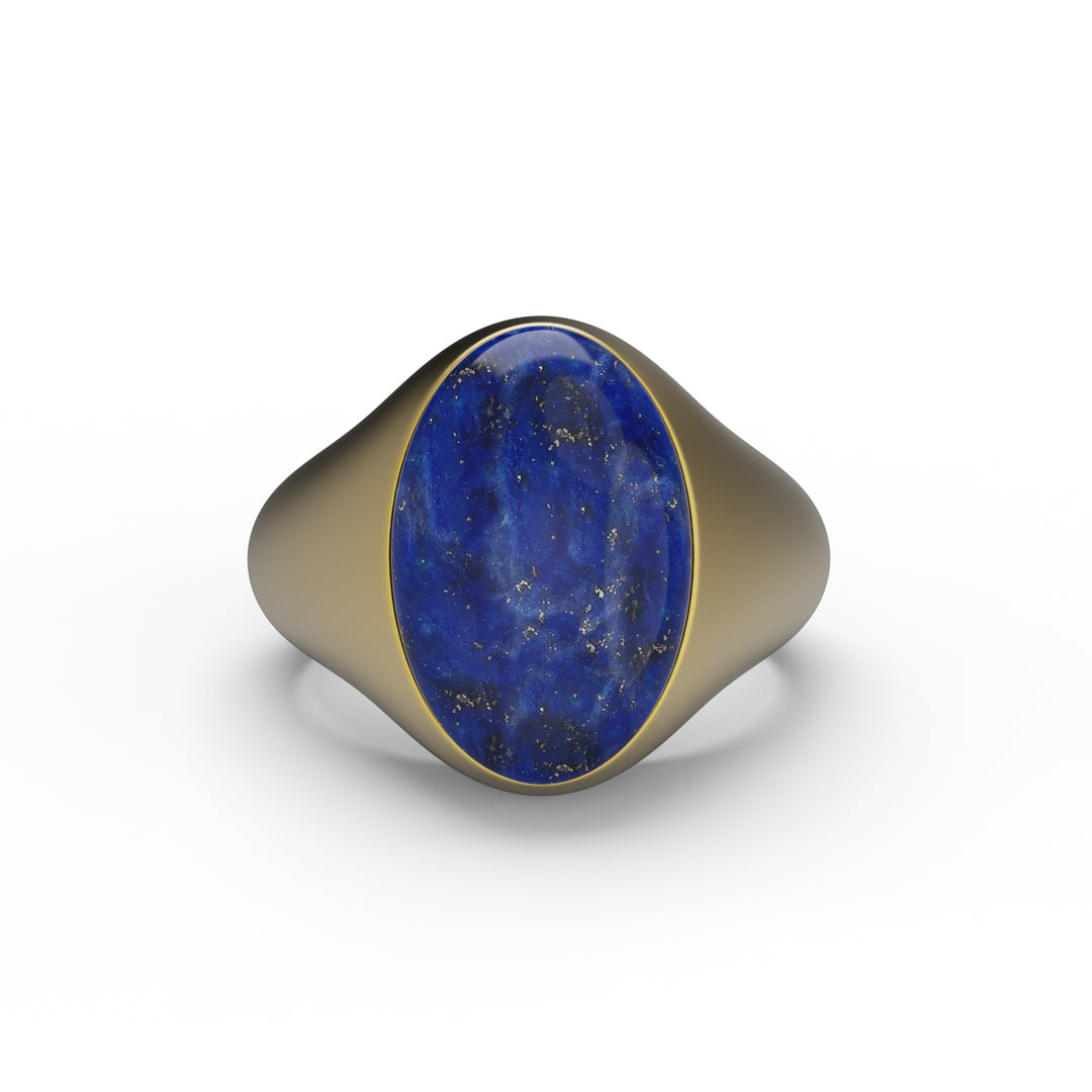 Oval Lapis Signet Ring