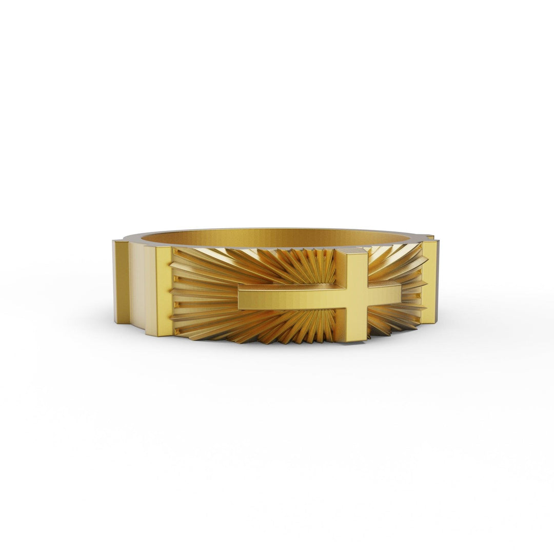 Cross Ornament Band Ring