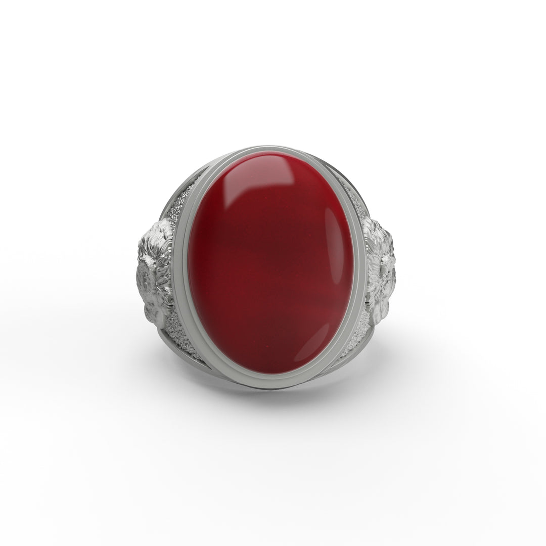 Lion Carnelian Gemstone Ring