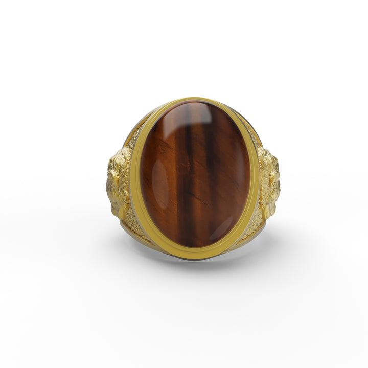 Lion Tiger Eye Gemstone Ring