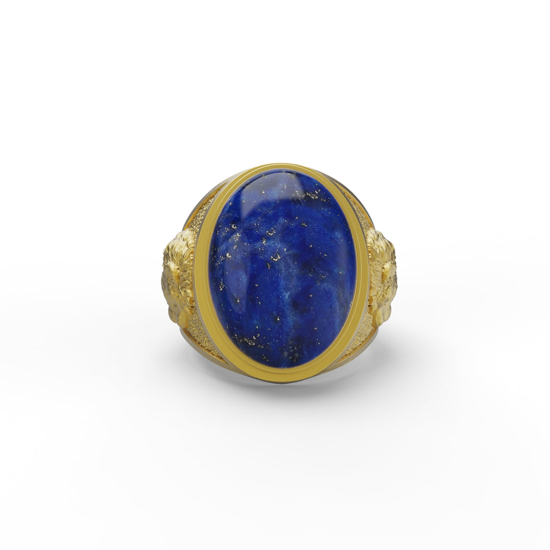 Lion Lapis Gemstone Ring