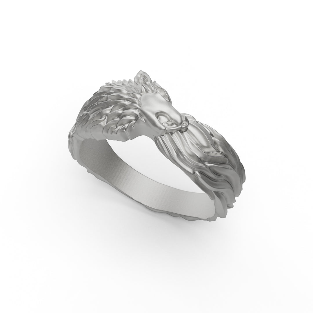 Angry Wolf Band Ring