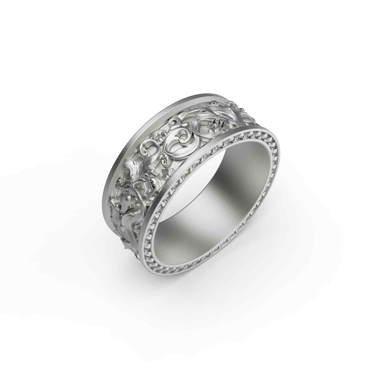 Leaf Motif Band Ring