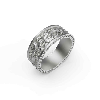 Leaf Motif Band Ring