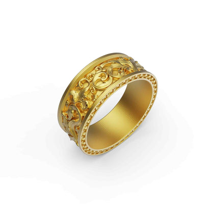 Leaf Motif Band Ring
