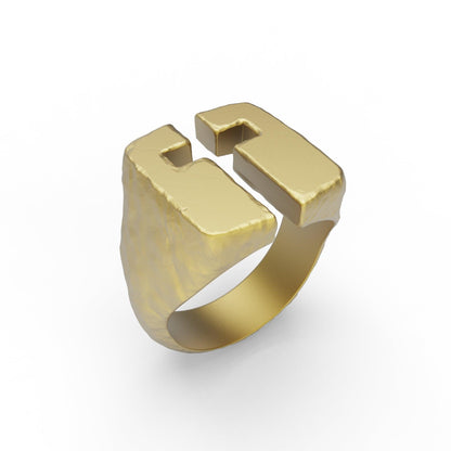 Unique Cross Signet Ring