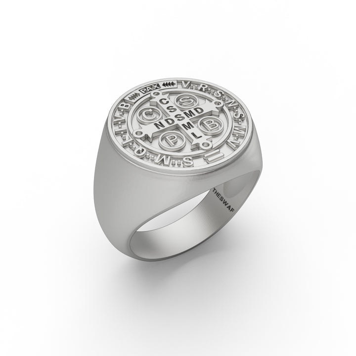 St. Benedict Medal Cross Signet Ring