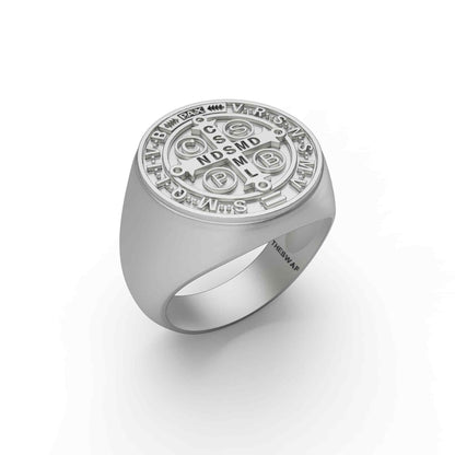 St. Benedict Medal Cross Signet Ring