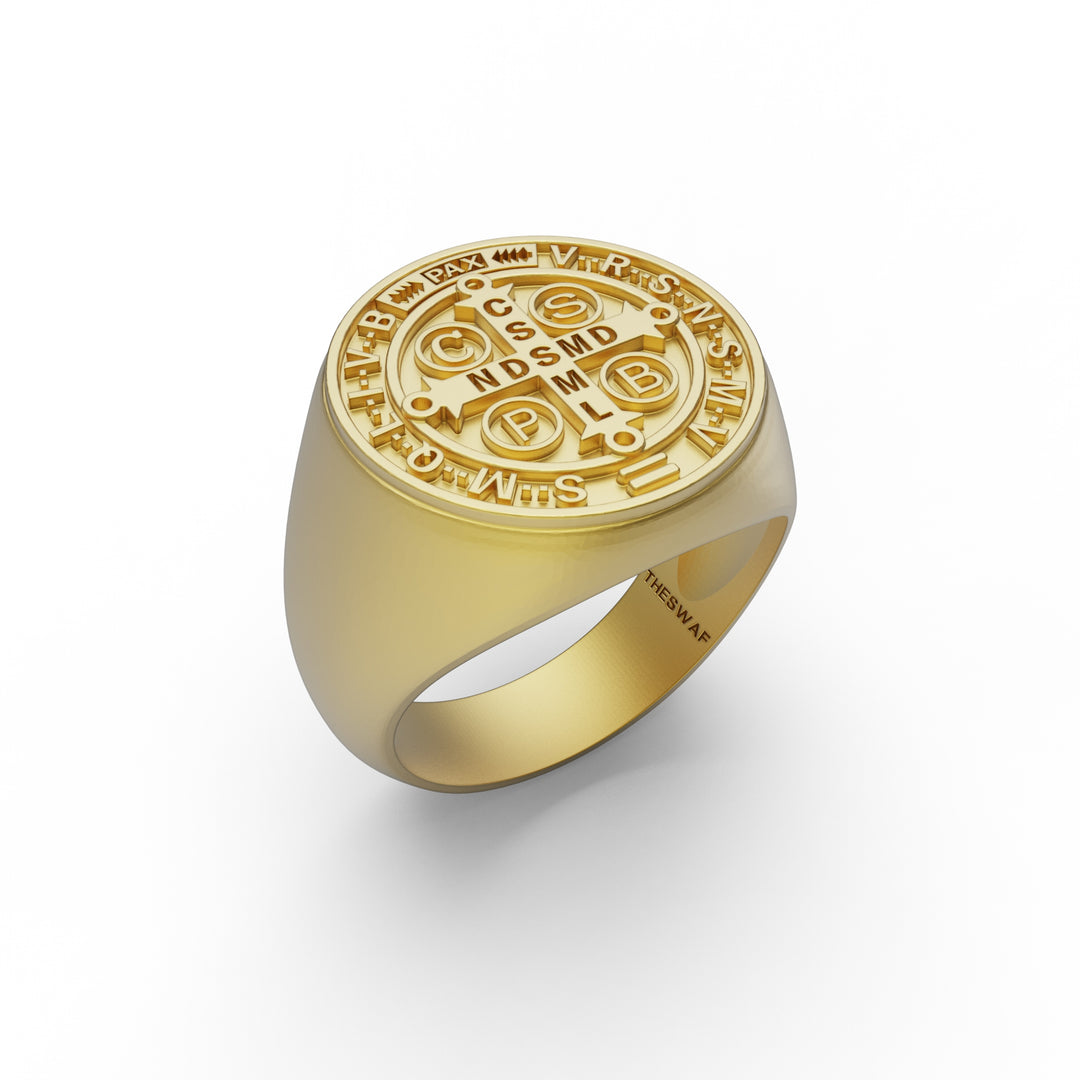 St. Benedict Medal Cross Signet Ring