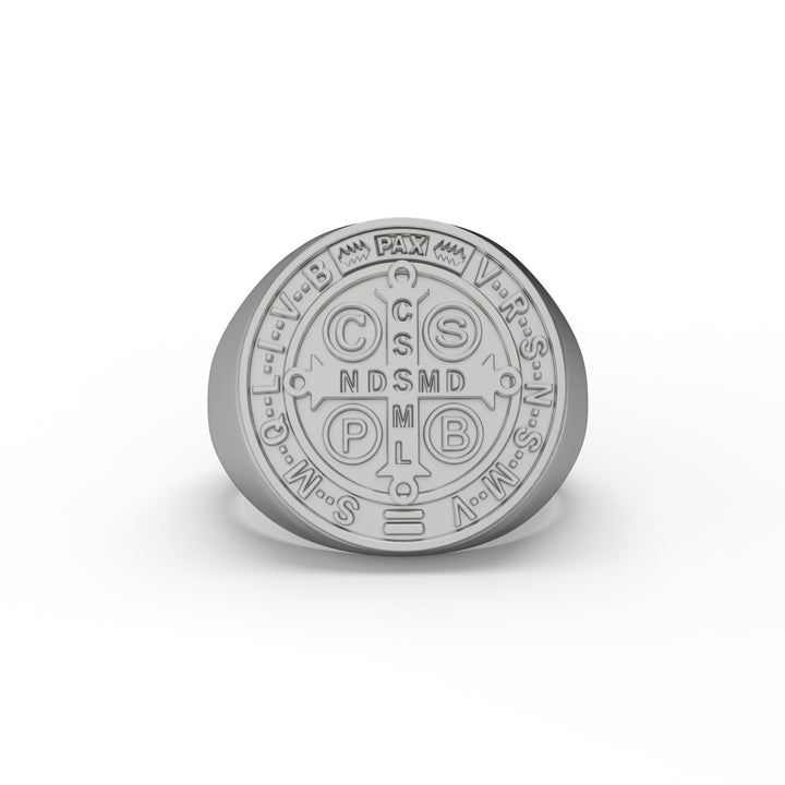 St. Benedict Medal Cross Signet Ring