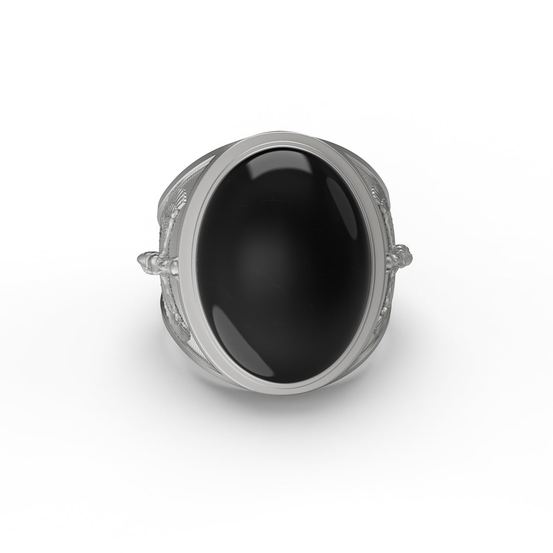 Egyptian Isis Goddess Onyx Ring