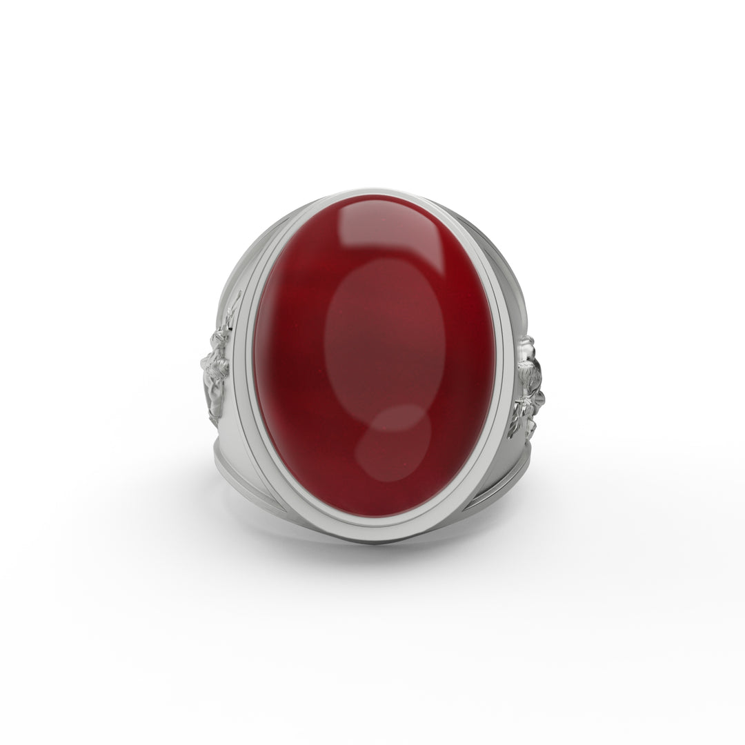 Poseidon Carnelian Gemstone Ring