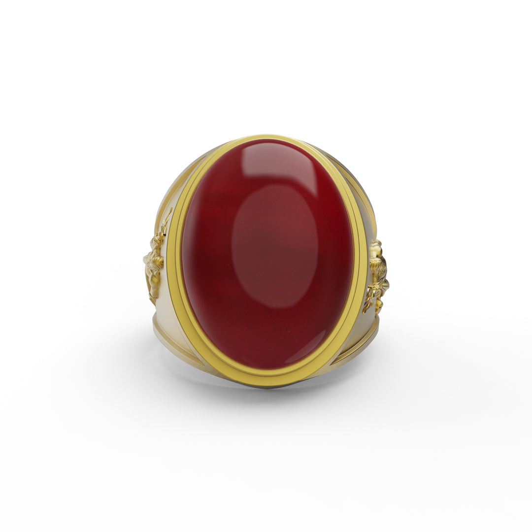 Poseidon Carnelian Gemstone Ring