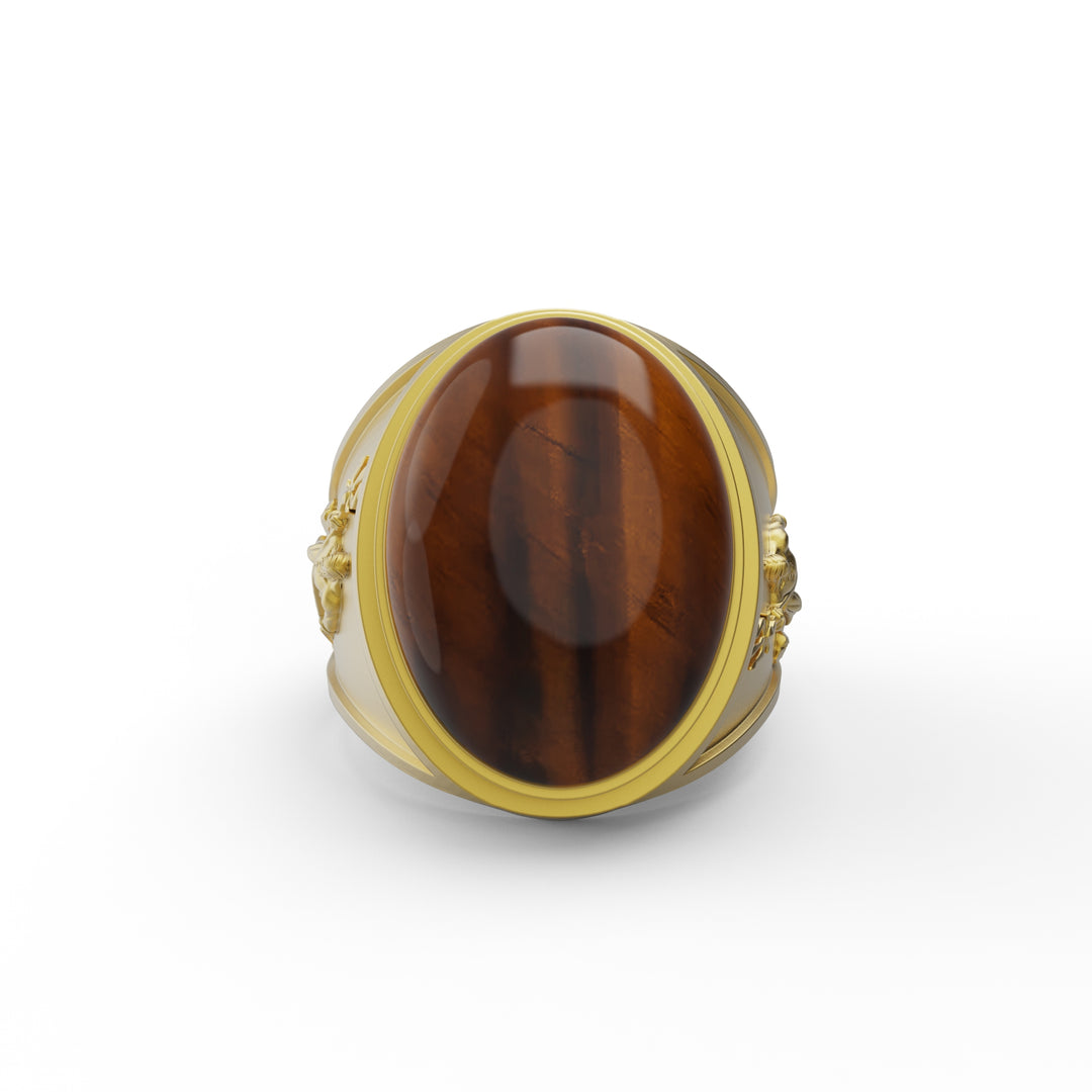 Poseidon Tiger Eye Gemston Ring