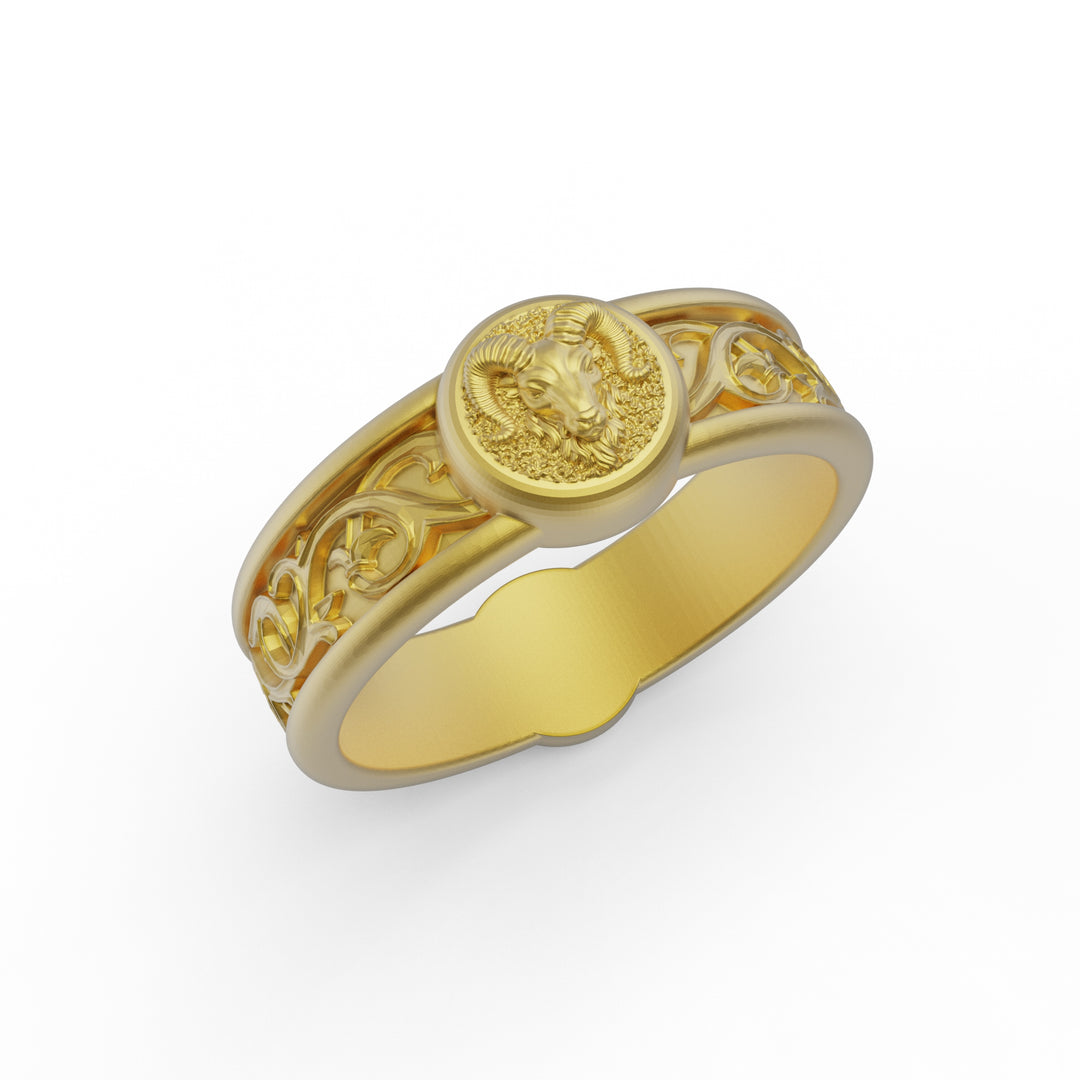 Aries Ram Band Ring